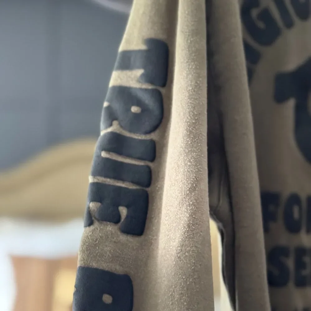 True Religion Hoodie Y2K Olive Brown Graphic Horseshoe Fashion 4 The Senses XXL